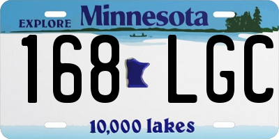 MN license plate 168LGC