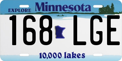 MN license plate 168LGE