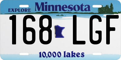 MN license plate 168LGF