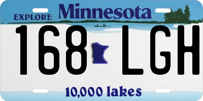MN license plate 168LGH