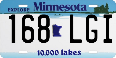 MN license plate 168LGI