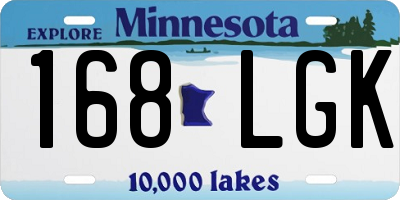 MN license plate 168LGK
