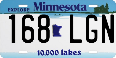 MN license plate 168LGN