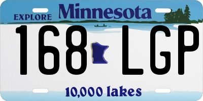 MN license plate 168LGP