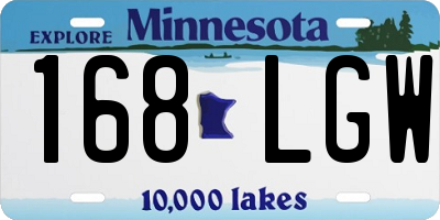 MN license plate 168LGW