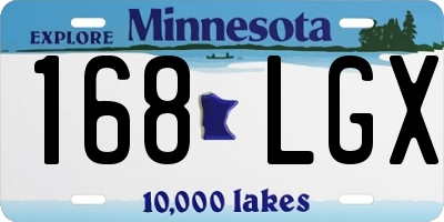 MN license plate 168LGX