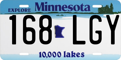 MN license plate 168LGY