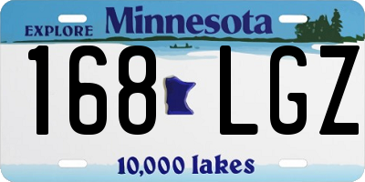 MN license plate 168LGZ