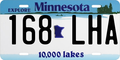 MN license plate 168LHA