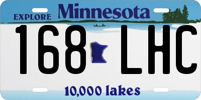 MN license plate 168LHC