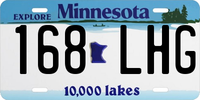 MN license plate 168LHG