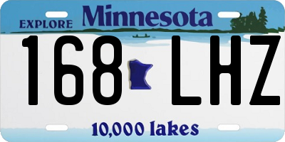 MN license plate 168LHZ