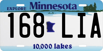 MN license plate 168LIA