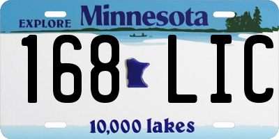 MN license plate 168LIC