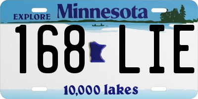 MN license plate 168LIE