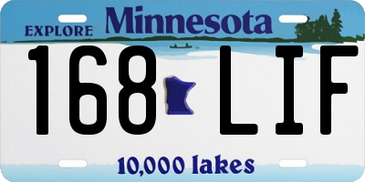 MN license plate 168LIF