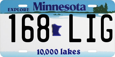 MN license plate 168LIG