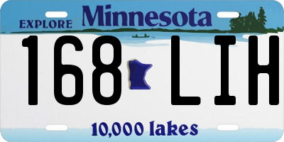 MN license plate 168LIH