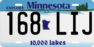 MN license plate 168LIJ