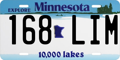 MN license plate 168LIM
