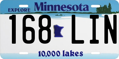 MN license plate 168LIN