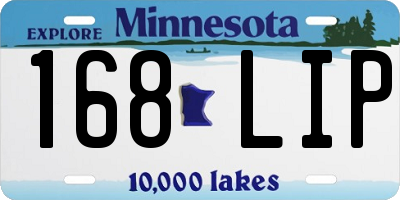 MN license plate 168LIP