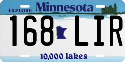 MN license plate 168LIR