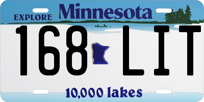 MN license plate 168LIT