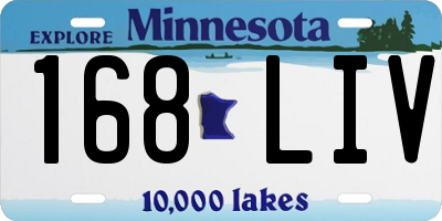 MN license plate 168LIV