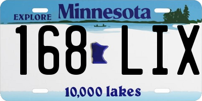 MN license plate 168LIX