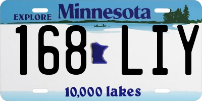MN license plate 168LIY