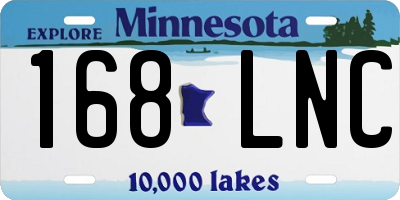 MN license plate 168LNC