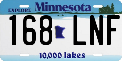 MN license plate 168LNF