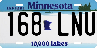 MN license plate 168LNU