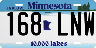 MN license plate 168LNW