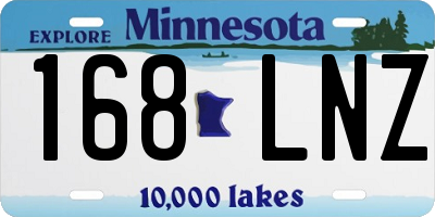 MN license plate 168LNZ