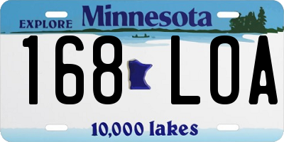 MN license plate 168LOA