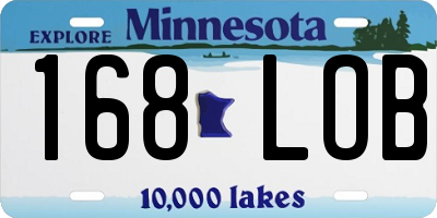MN license plate 168LOB