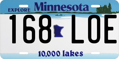 MN license plate 168LOE