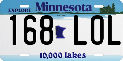 MN license plate 168LOL