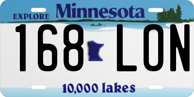 MN license plate 168LON