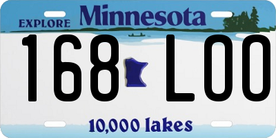 MN license plate 168LOO