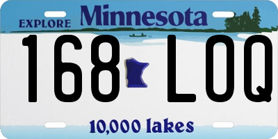 MN license plate 168LOQ
