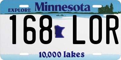 MN license plate 168LOR