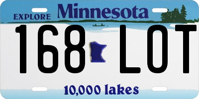 MN license plate 168LOT