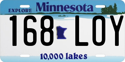MN license plate 168LOY