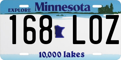 MN license plate 168LOZ