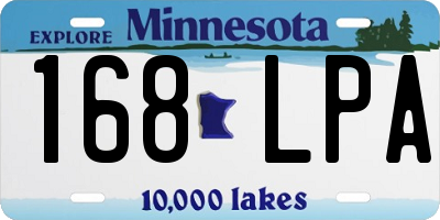 MN license plate 168LPA
