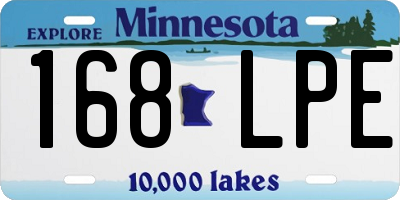 MN license plate 168LPE