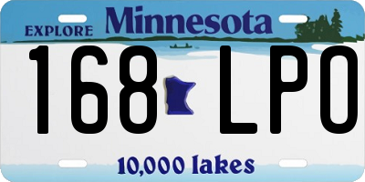 MN license plate 168LPO